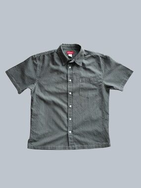 Unionbay Short Sleeve Button Up Shirt Black White Check Size Medium